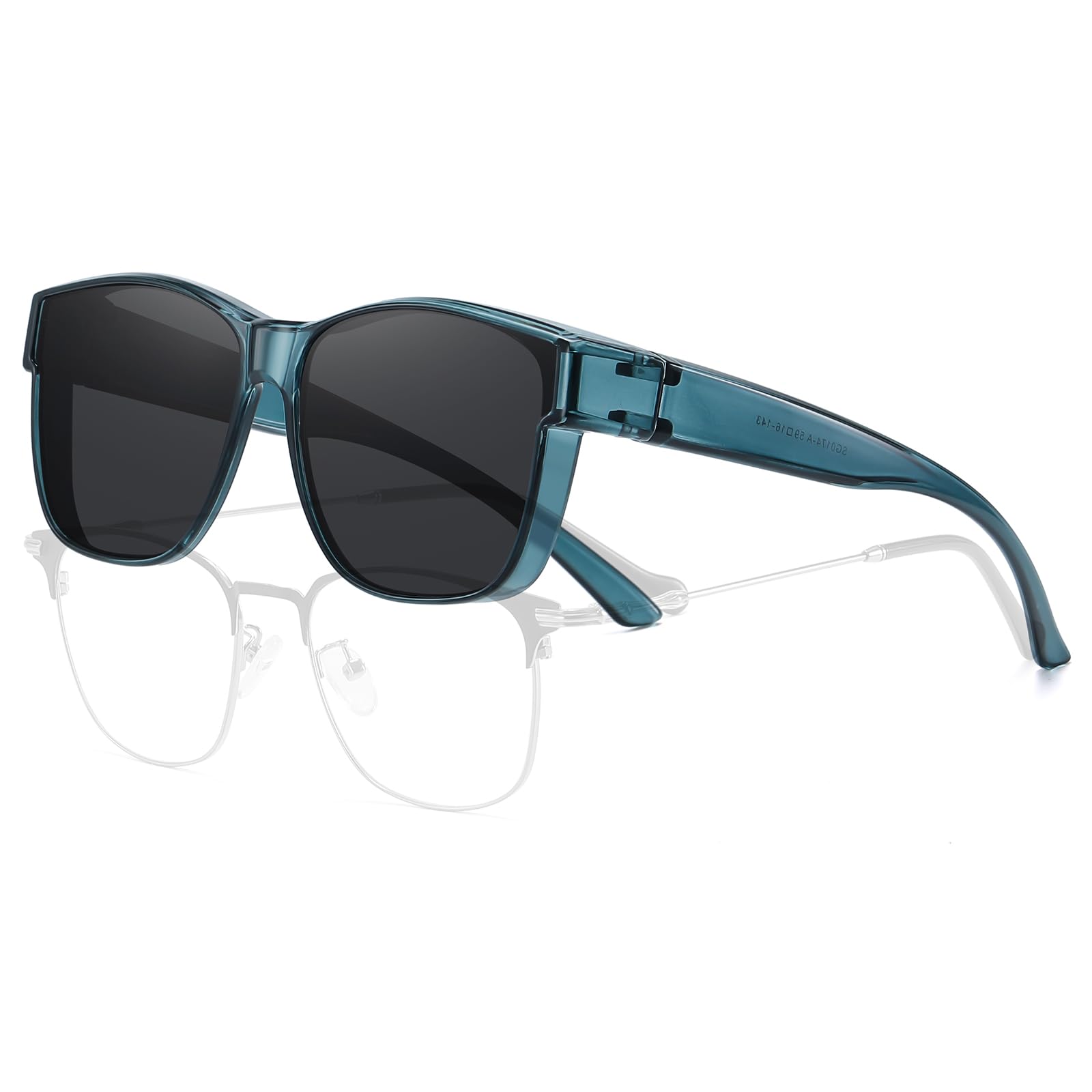 HAOLOTA Fit-Over Sunglasses Polarized for Men Square Shades UV400 Protection SG0174M