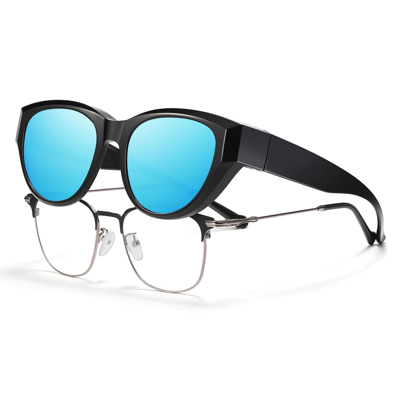HAOLOTA Polarized Fit Over Sunglasses for Women Cat Eye for Prescription Glasses SG0171