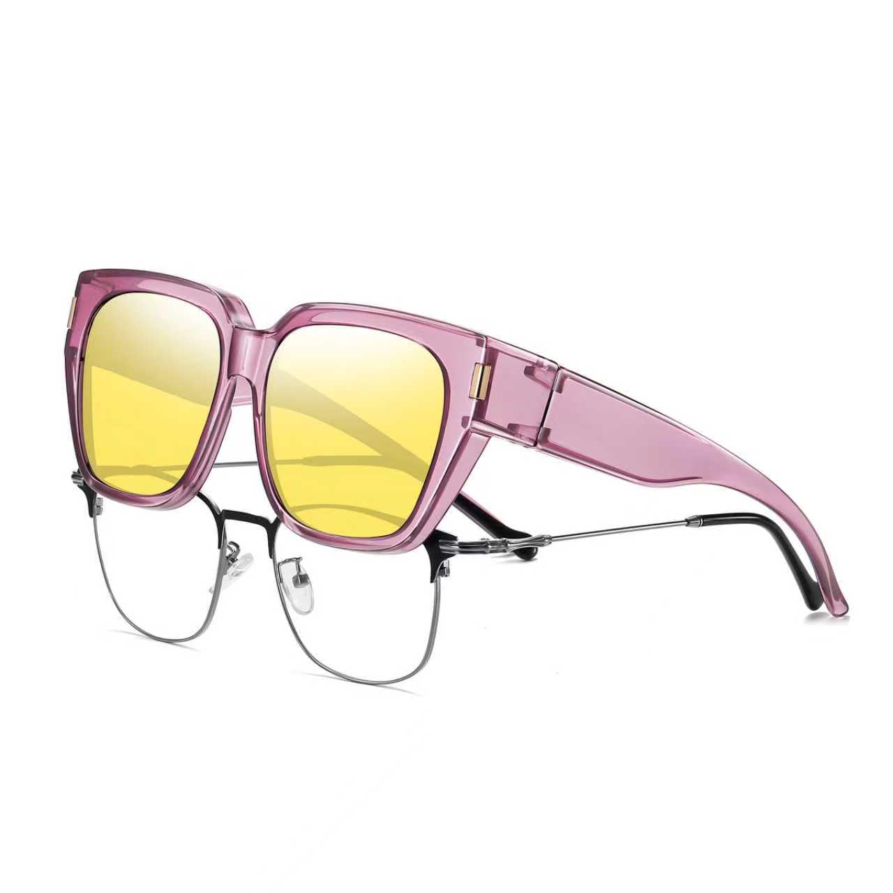 HAOLOTA Polarized Night Vision Driving Glasses for Women Fit over Eyeglasses Anti Glare NV0512