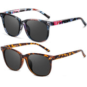 HAOLOTA 2pcs Classic Round Polarized Sunglasses for Women Men Lightweight SG8081-2P