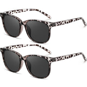 HAOLOTA 2pcs Classic Round Polarized Sunglasses for Women Men Lightweight SG8081-2P
