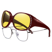 HAOLOTA Polarized Night Vision Driving Glasses Fit Over Glasses for Women, Anti Glare NV0108