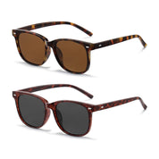 HAOLOTA 2pcs Classic Round Polarized Sunglasses for Women UV400 Protection SG1825-2P