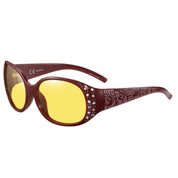 HAOLOTA Women Night Vision Driving Glasses Polarized HD Yellow Tinted Anti Glare NV0008