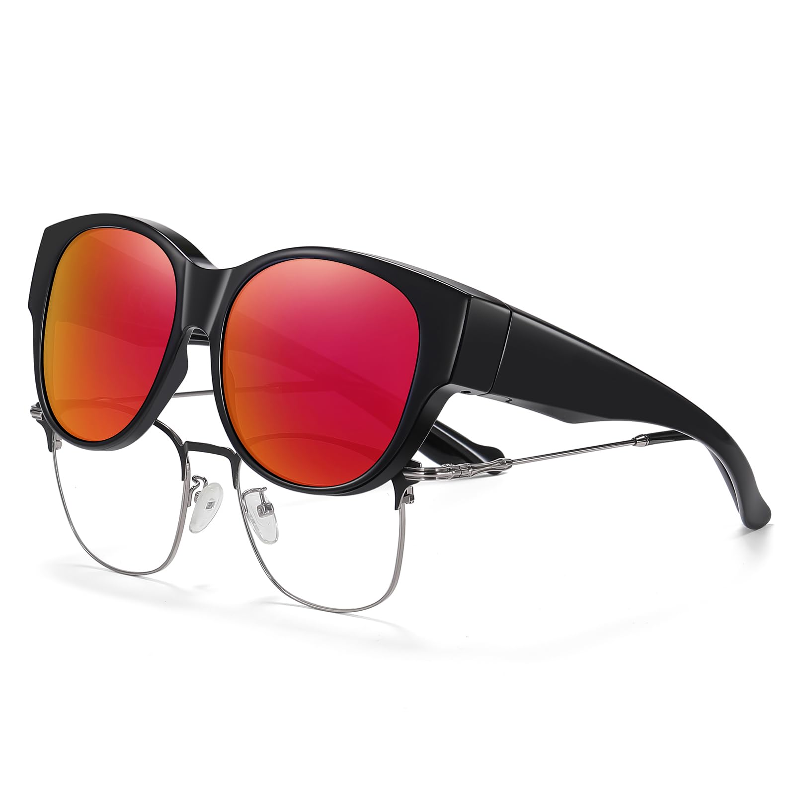 HAOLOTA Cat Eye Sunglasses for Over Glasses Polarized  UV Protection SG0179
