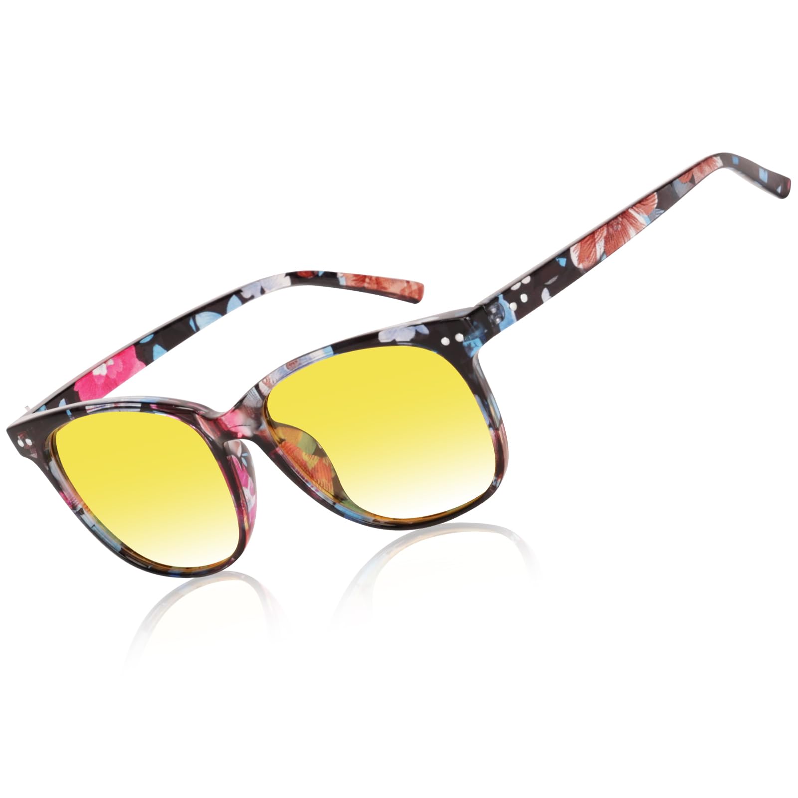 HAOLOTA Night Vision Driving Glasses Yellow Tinted Anti Glare Women NV8081