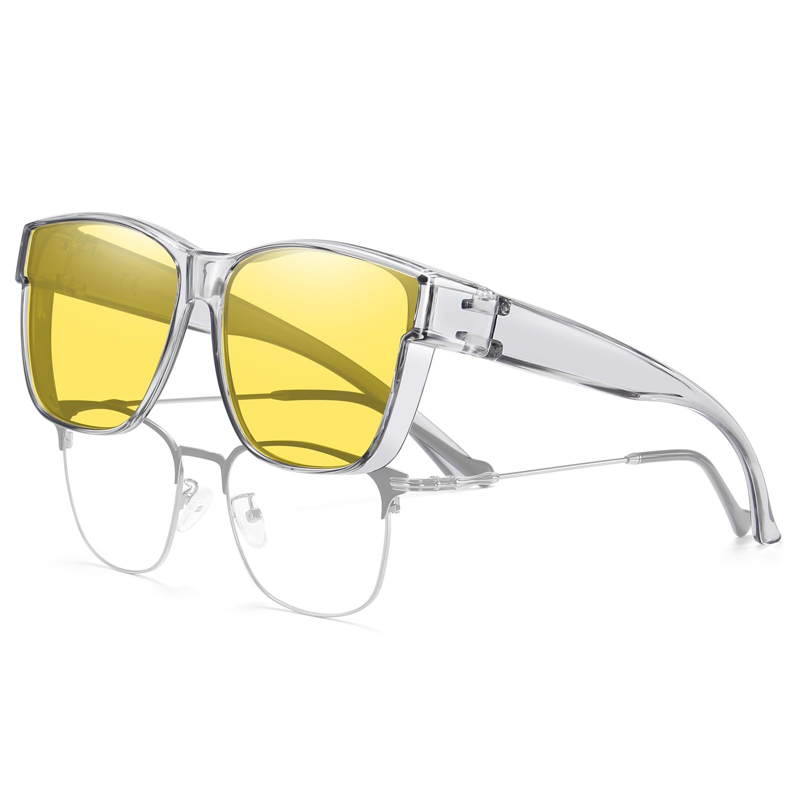 HAOLOTA Night Vision Driving Over Glasses, Nighttime Glasses Men Women Anti Glare NV0174L