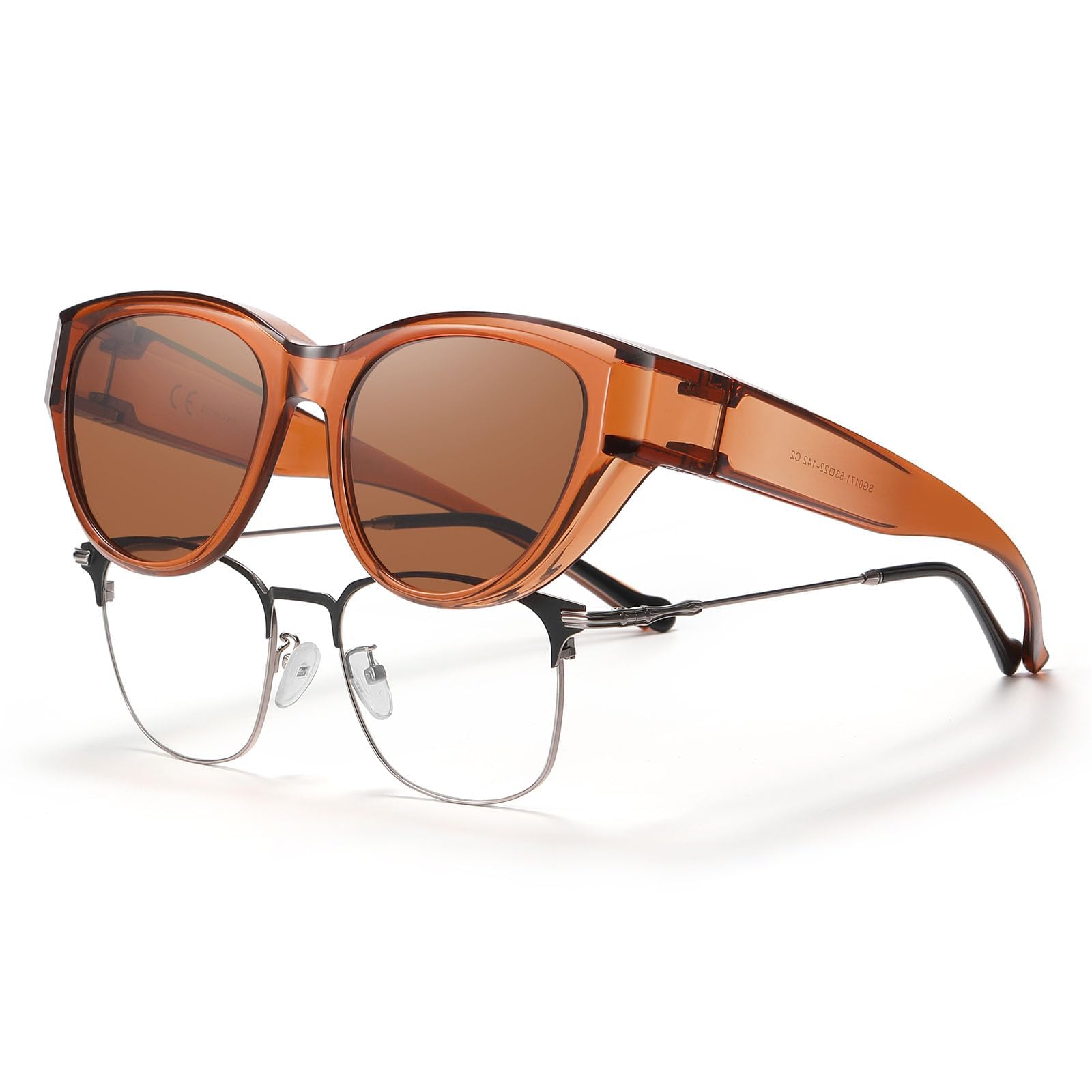 HAOLOTA Polarized Fit Over Sunglasses for Women Cat Eye for Prescription Glasses SG0171
