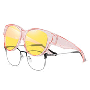 HAOLOTA Polarized Night Vision Driving Glasses Women Fit Over Glasses, Anti Glare NV0179