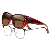 HAOLOTA Women's Polarized Fit Over Sunglasses with RhinestoneUV400 Protection SG0107