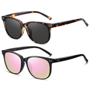 HAOLOTA 2pcs Classic Round Polarized Sunglasses for Women Men Lightweight SG8081-2P