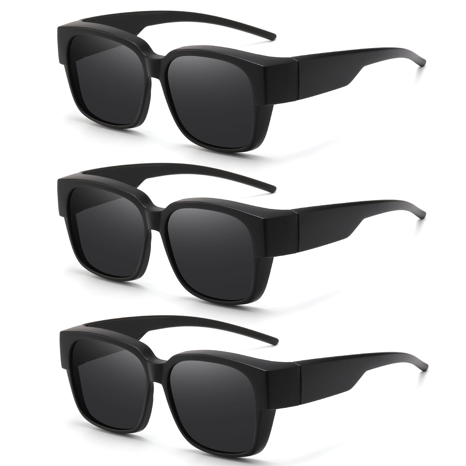 HAOLOTA 3pcs Polarized Fit Over Glasses Sunglasses Men Women UV400 Protection SG1824-3P