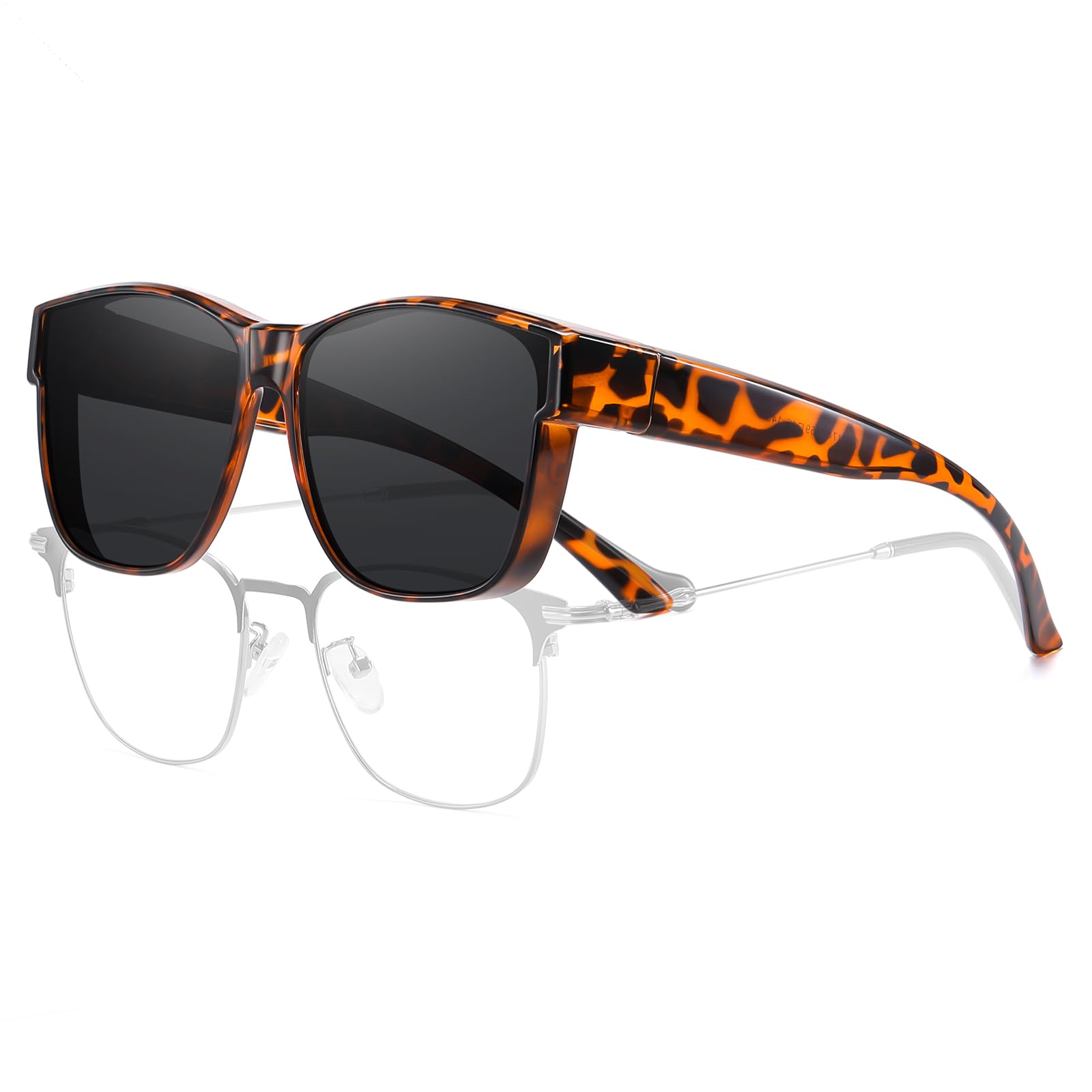 HAOLOTA Fit-Over Sunglasses Polarized for Men Square Shades UV400 Protection SG0174M