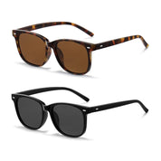 HAOLOTA 2pcs Classic Round Polarized Sunglasses for Women UV400 Protection SG1825-2P