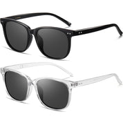 HAOLOTA 2pcs Classic Round Polarized Sunglasses for Women Men Lightweight SG8081-2P