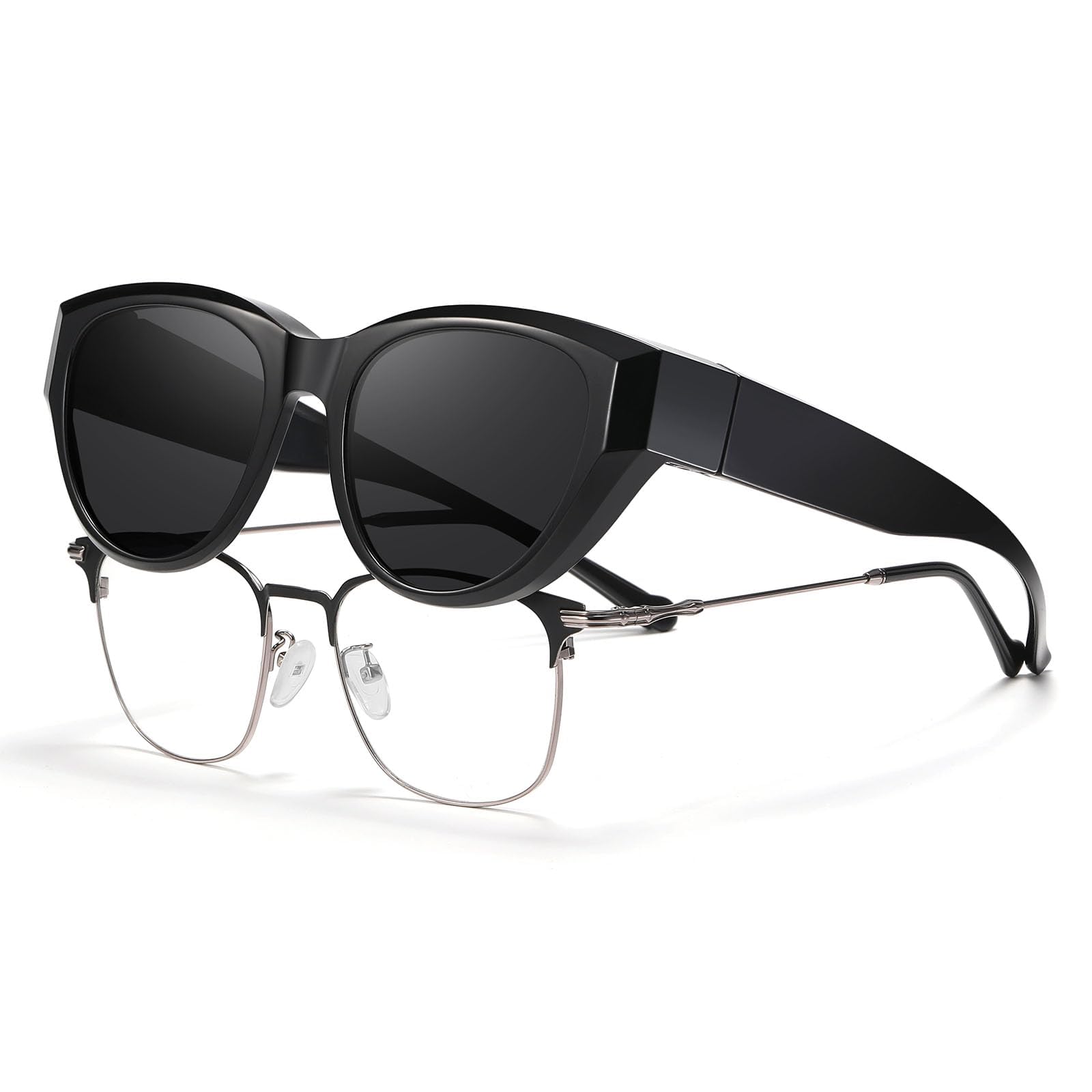 HAOLOTA Polarized Fit Over Sunglasses for Women Cat Eye for Prescription Glasses SG0171