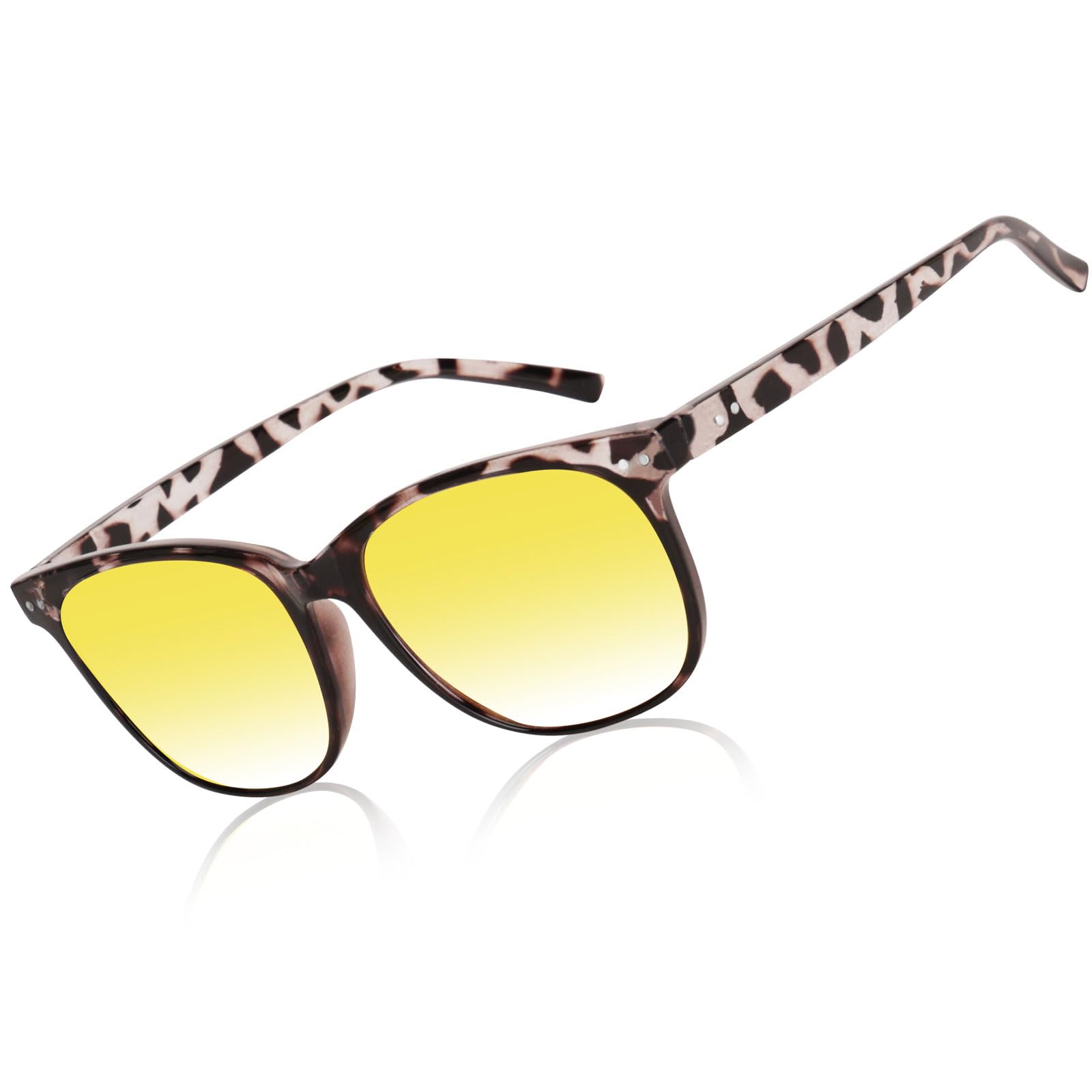 HAOLOTA Night Vision Driving Glasses Yellow Tinted Anti Glare Women NV8081