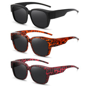 HAOLOTA 3pcs Polarized Fit Over Glasses Sunglasses Men Women UV400 Protection SG1824-3P