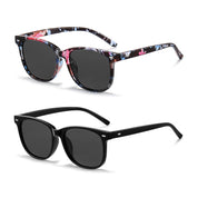 HAOLOTA 2pcs Classic Round Polarized Sunglasses for Women UV400 Protection SG1825-2P