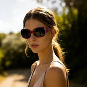 HAOLOTA Polarized Sunglasses for Women Rhinestone Wrap Around SG0008