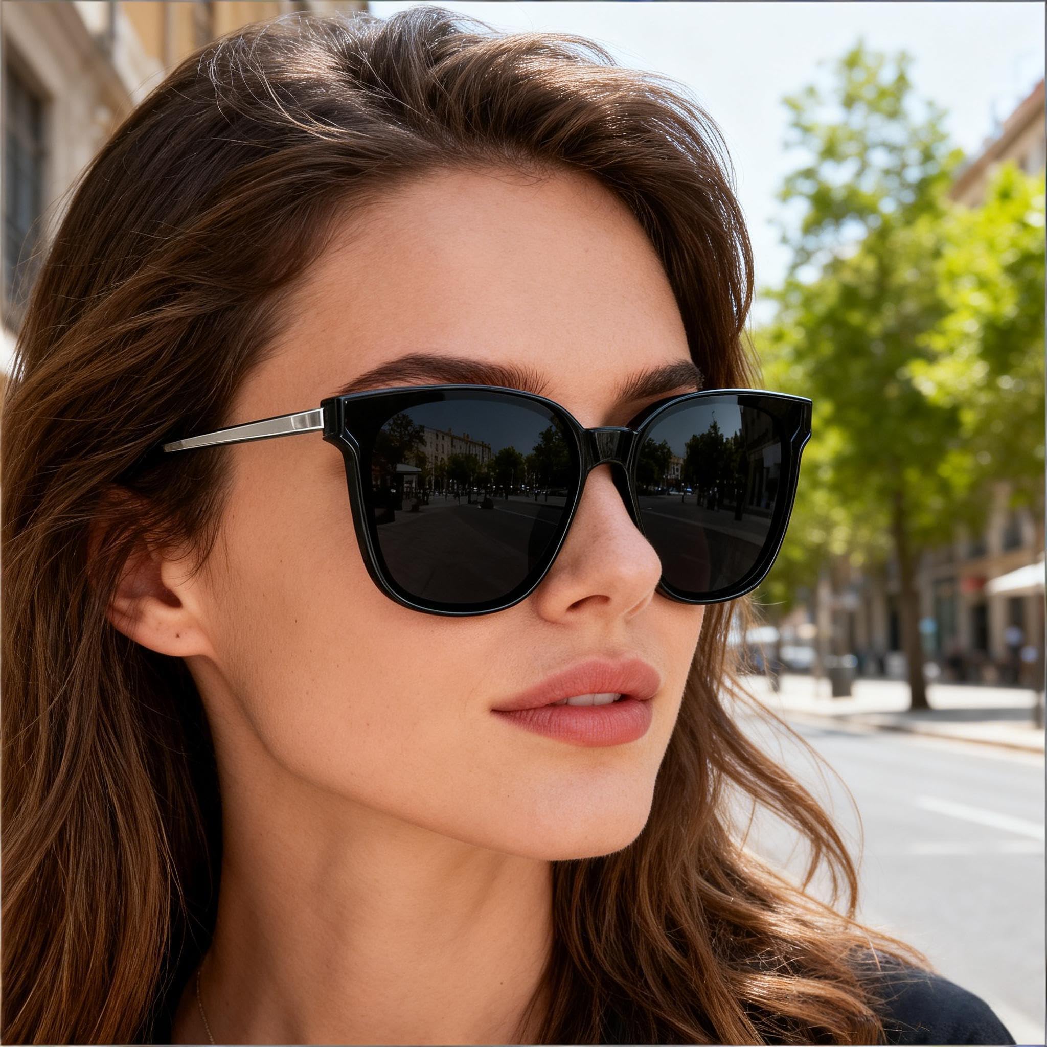 HAOLOTA Women’s Cat Eye Sunglasses Metal Frame with Fashion Shades SG1066