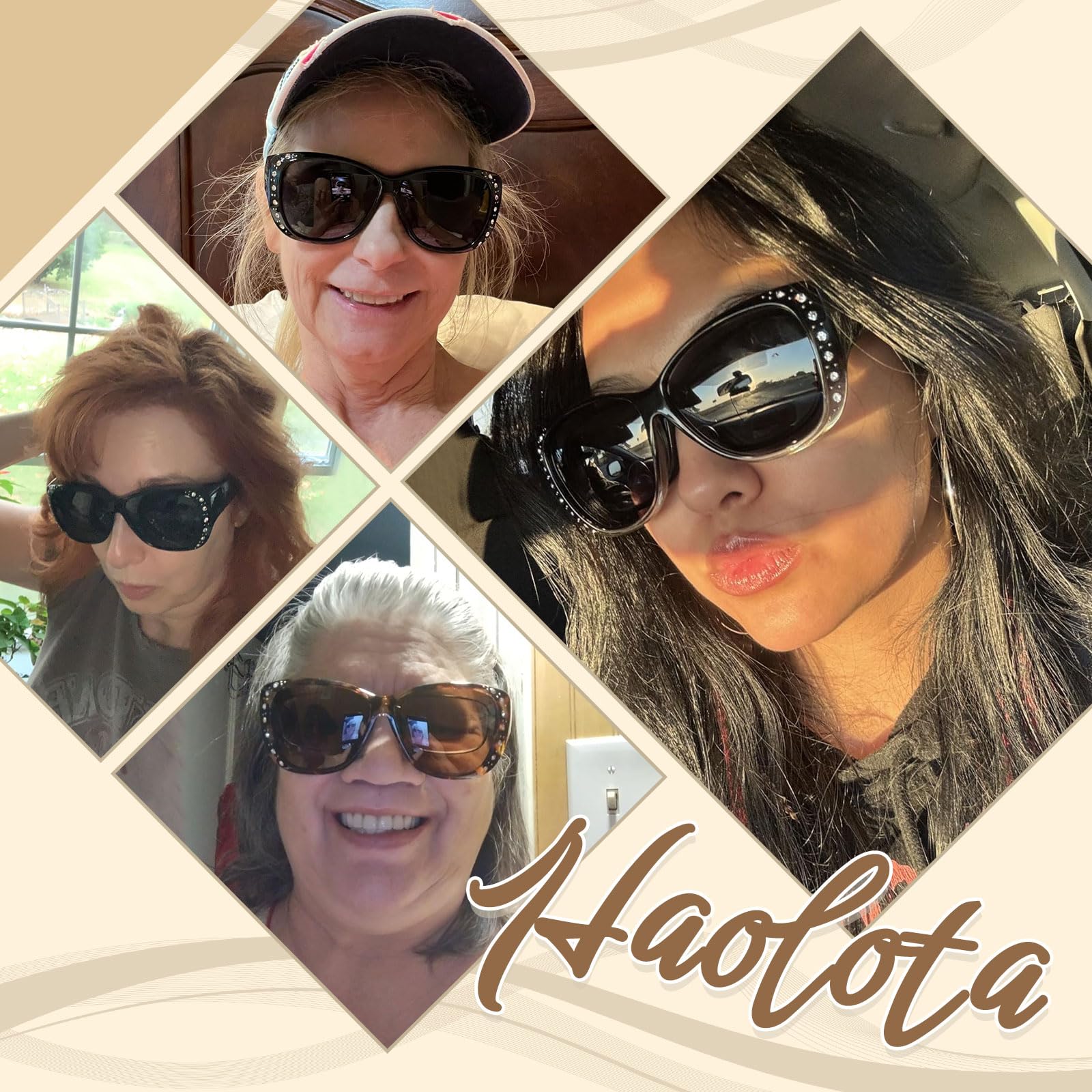 HAOLOTA Women's Polarized Fit Over Sunglasses with RhinestoneUV400 Protection SG0107
