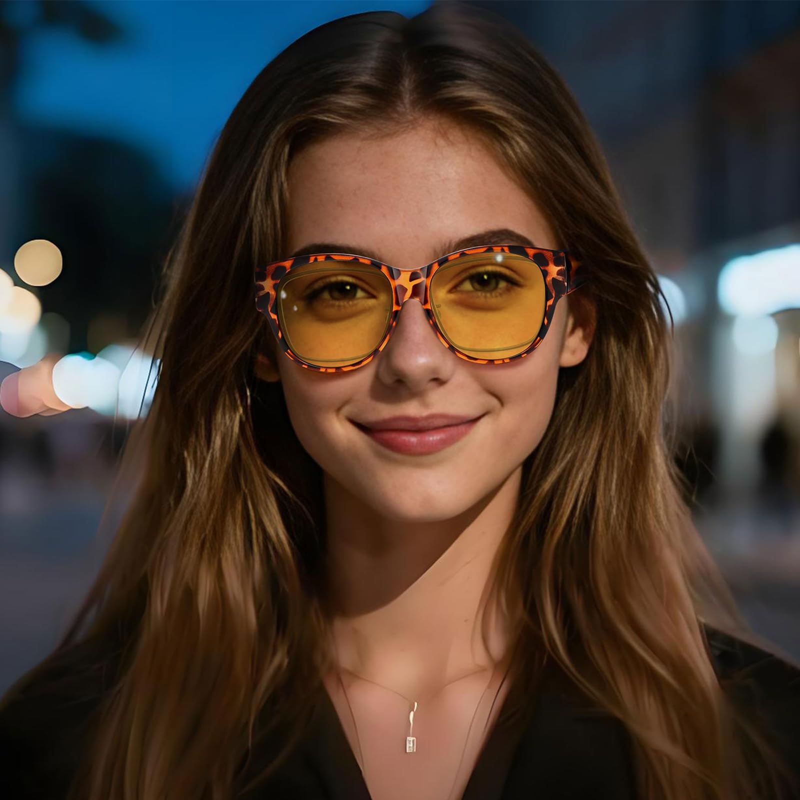 HAOLOTA Polarized Night Vision Driving Glasses Women Fit Over Glasses, Anti Glare NV0179