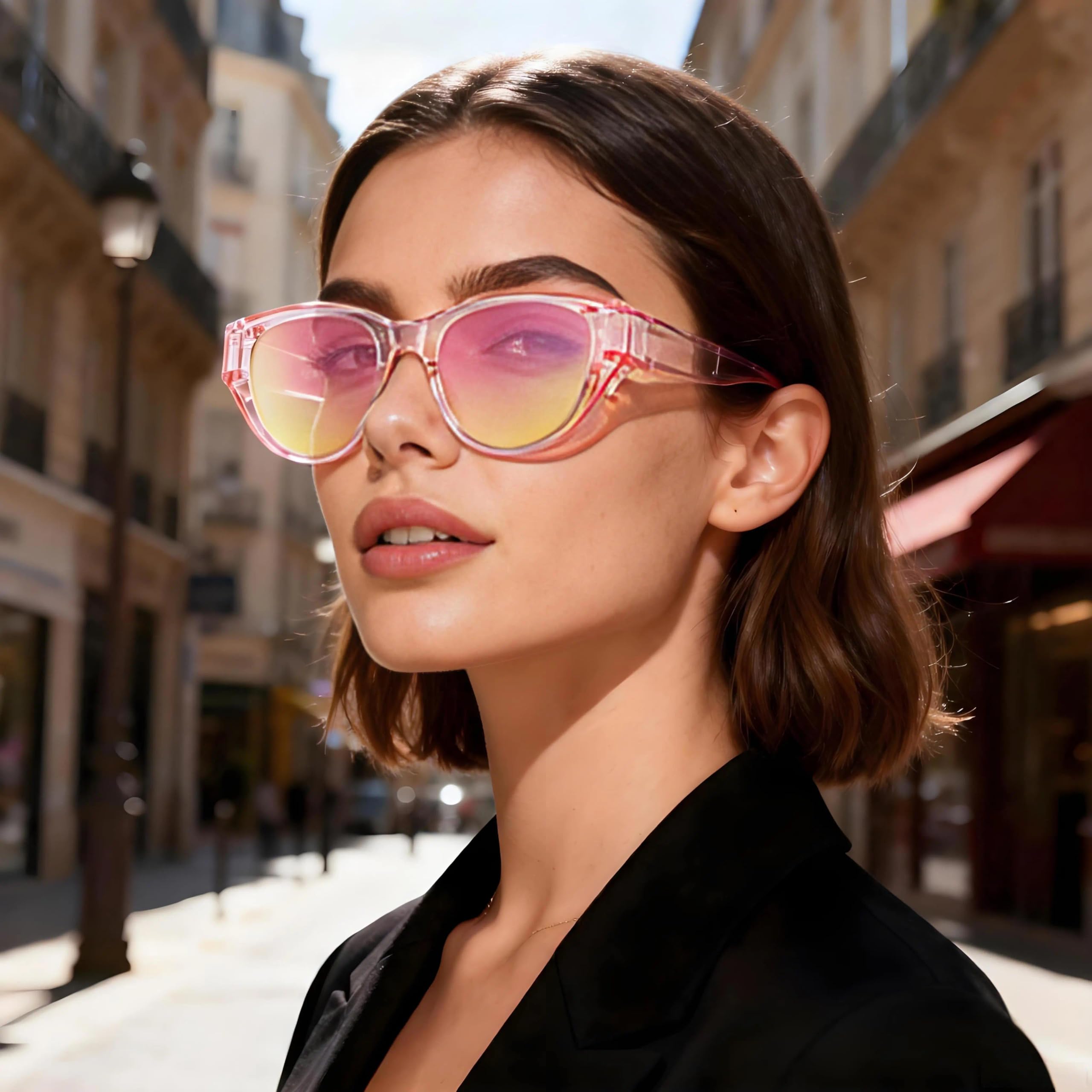 HAOLOTA Polarized Fit Over Sunglasses for Women Cat Eye for Prescription Glasses SG0171