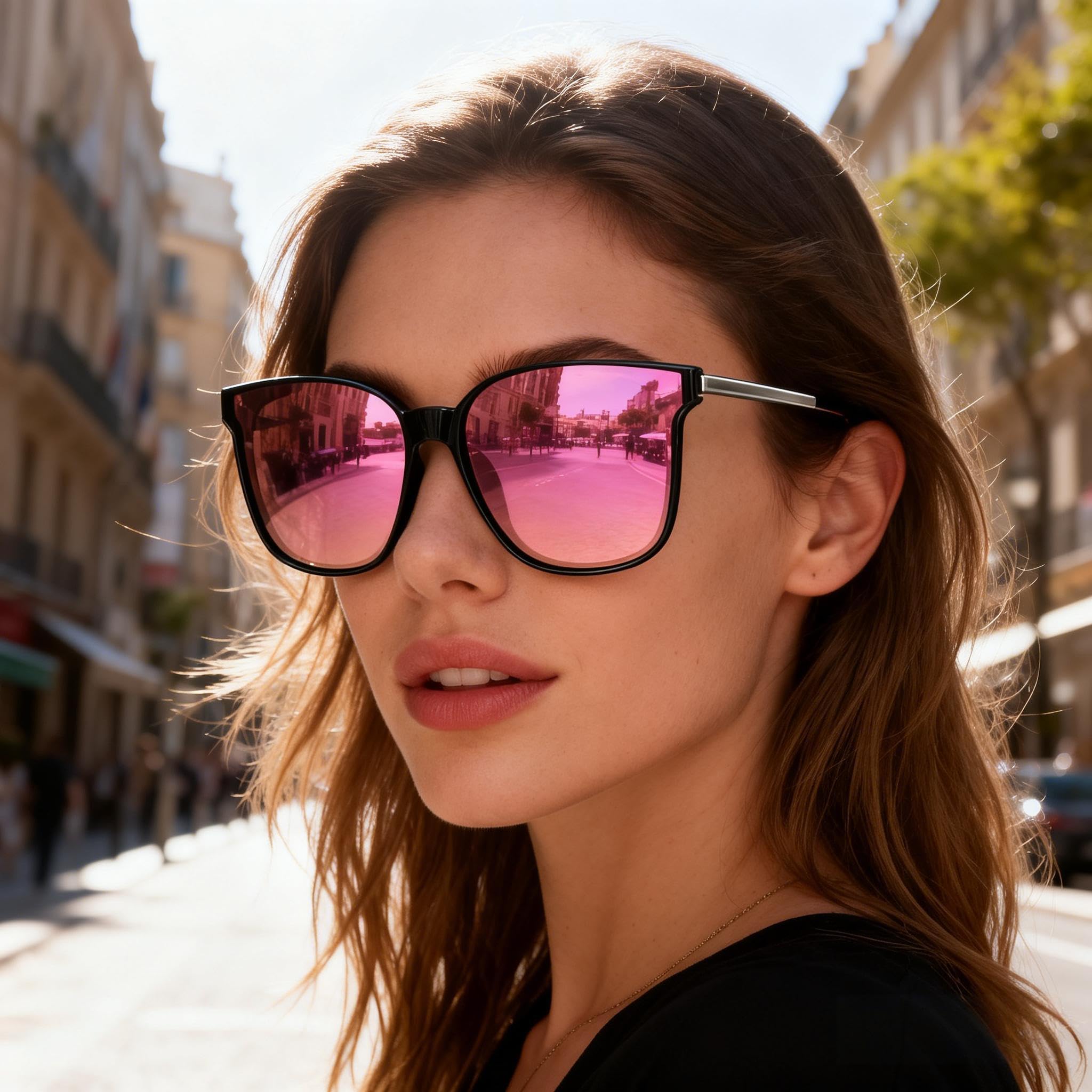 HAOLOTA Women’s Cat Eye Sunglasses Metal Frame with Fashion Shades SG1066