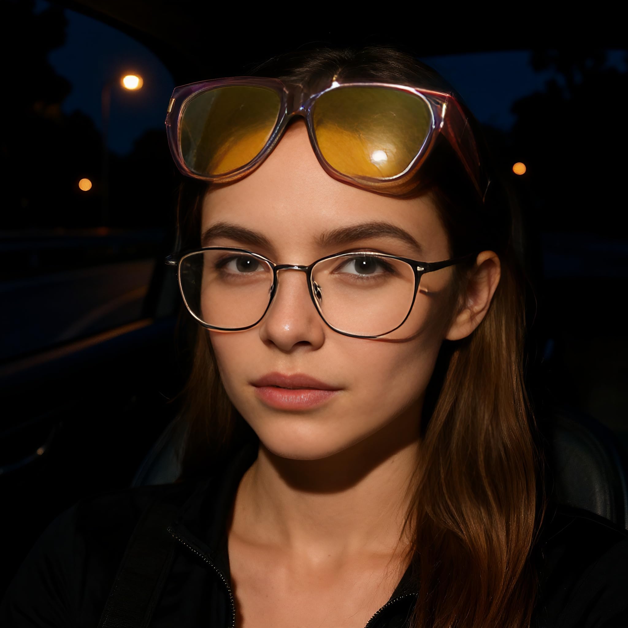 HAOLOTA Polarized Night Vision Driving Glasses for Women Fit over Eyeglasses Anti Glare NV0512