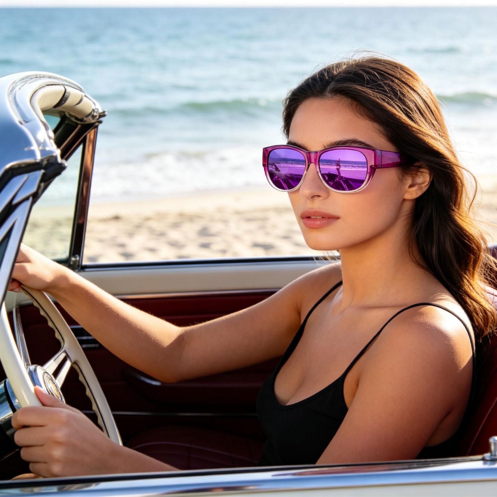 HAOLOTA Cat Eye Sunglasses for Women Polarized Sunglasses Wear Over Glasses SG0173