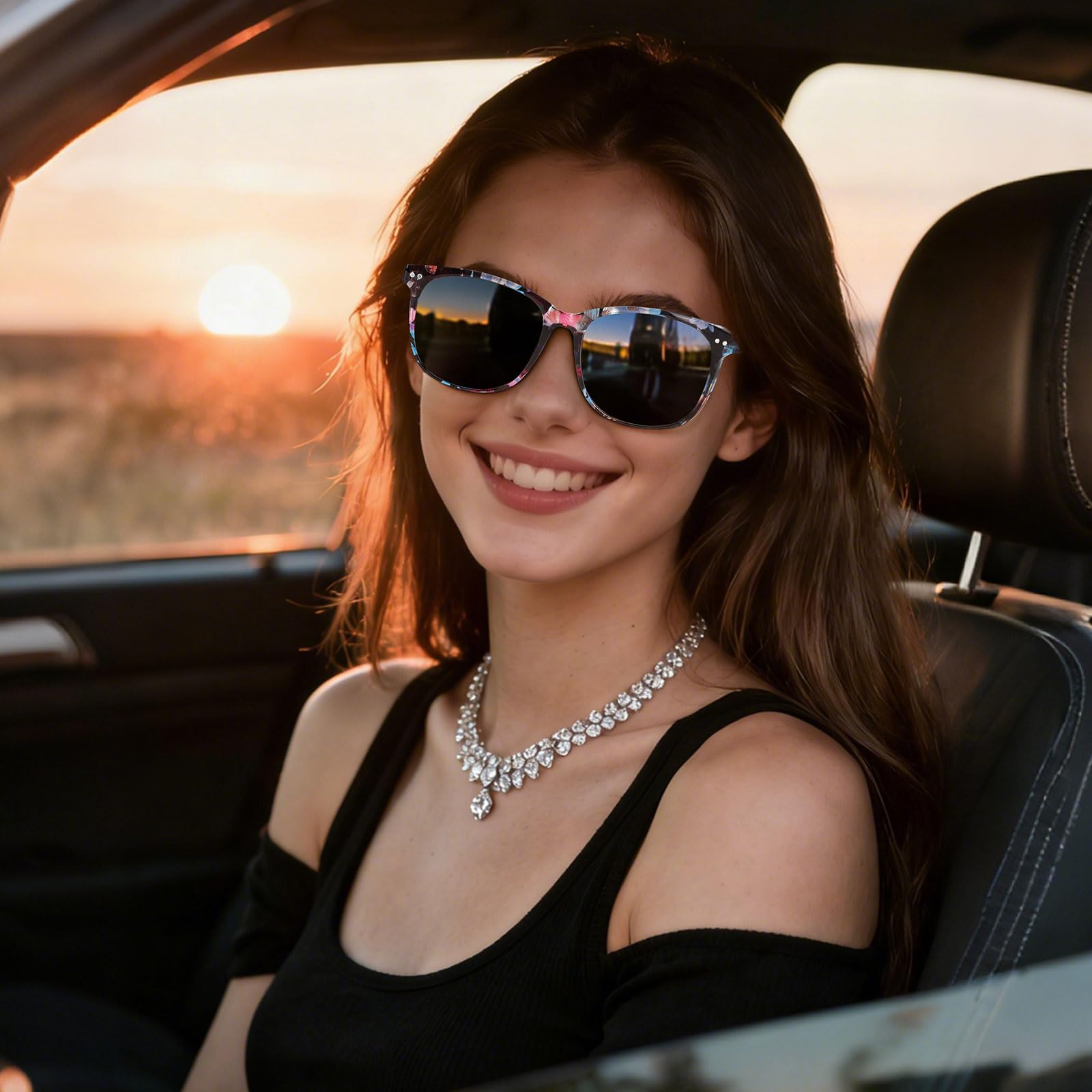 HAOLOTA 2pcs Classic Round Polarized Sunglasses for Women Men Lightweight SG8081-2P