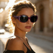 HAOLOTA Polarized Sunglasses for Women Rhinestone Wrap Around SG0008