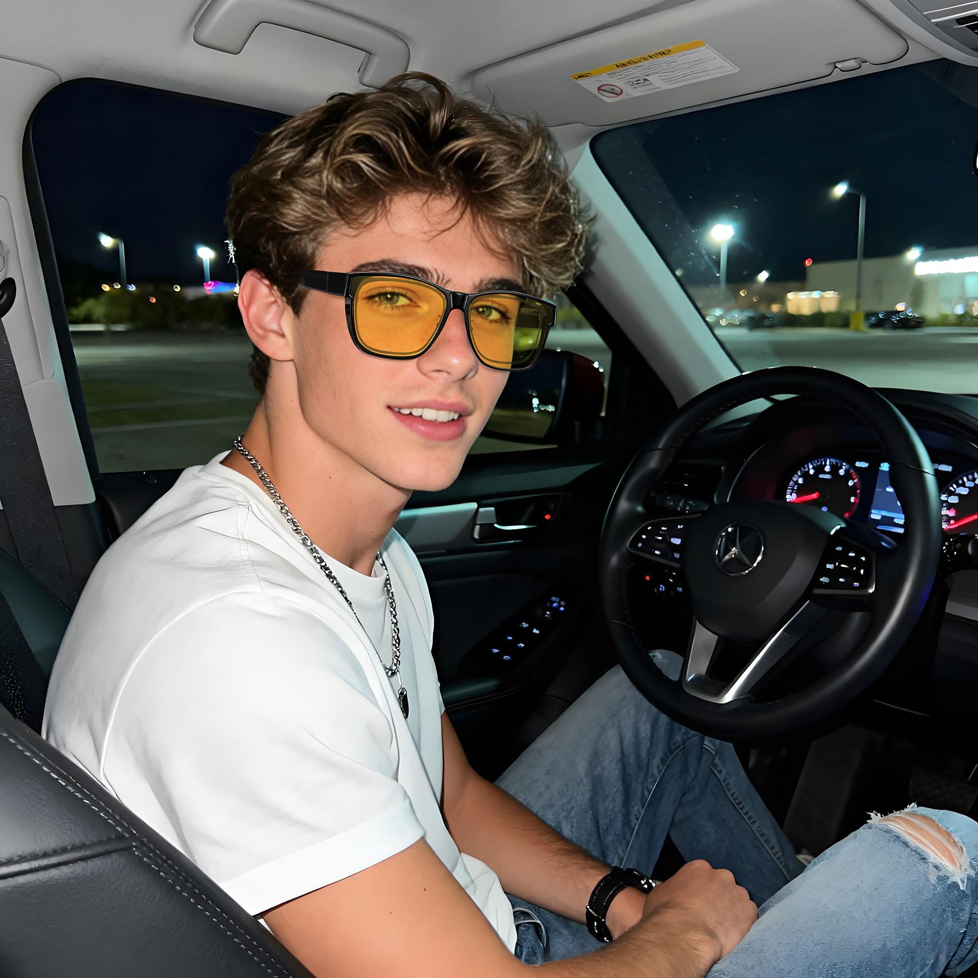 HAOLOTA Night Vision Driving Over Glasses, Nighttime Glasses Men Women Anti Glare NV0174L