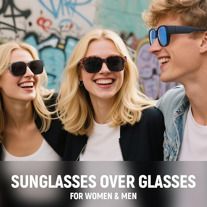 HAOLOTA 3pcs Polarized Fit Over Glasses Sunglasses Men Women UV400 Protection SG1824-3P