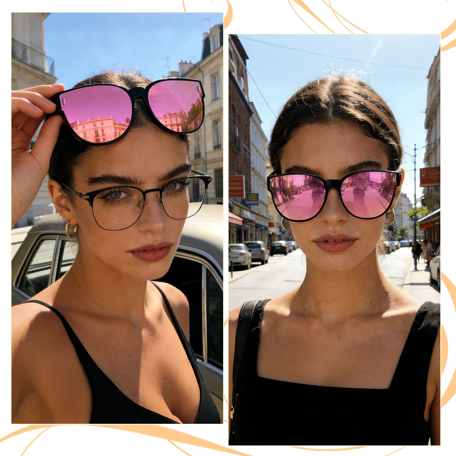 HAOLOTA Cat Eye Sunglasses for Prescription Glasses Women TR90 Lightweight SG0189
