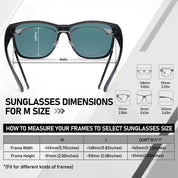 HAOLOTA Fit-Over Sunglasses Polarized for Men Square Shades UV400 Protection SG0174M