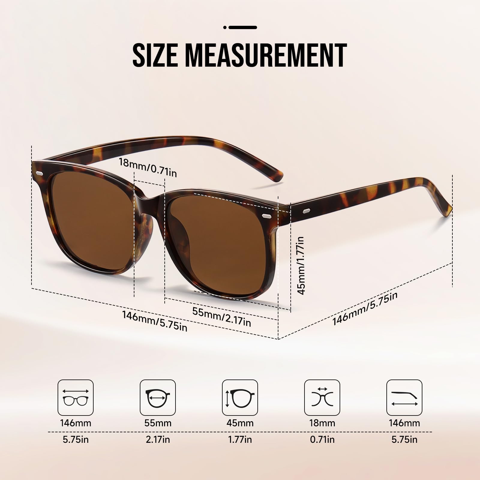 HAOLOTA 2pcs Classic Round Polarized Sunglasses for Women UV400 Protection SG1825-2P