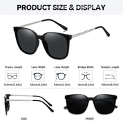 HAOLOTA Women’s Cat Eye Sunglasses Metal Frame with Fashion Shades SG1066