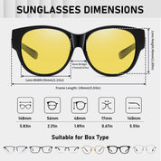HAOLOTA Polarized Night Vision Driving Glasses Women Fit Over Glasses, Anti Glare NV0179