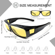 HAOLOTA Night Vision Driving Over Glasses, Nighttime Glasses Men Women Anti Glare NV0154