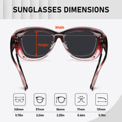HAOLOTA Women's Polarized Fit Over Sunglasses with RhinestoneUV400 Protection SG0107