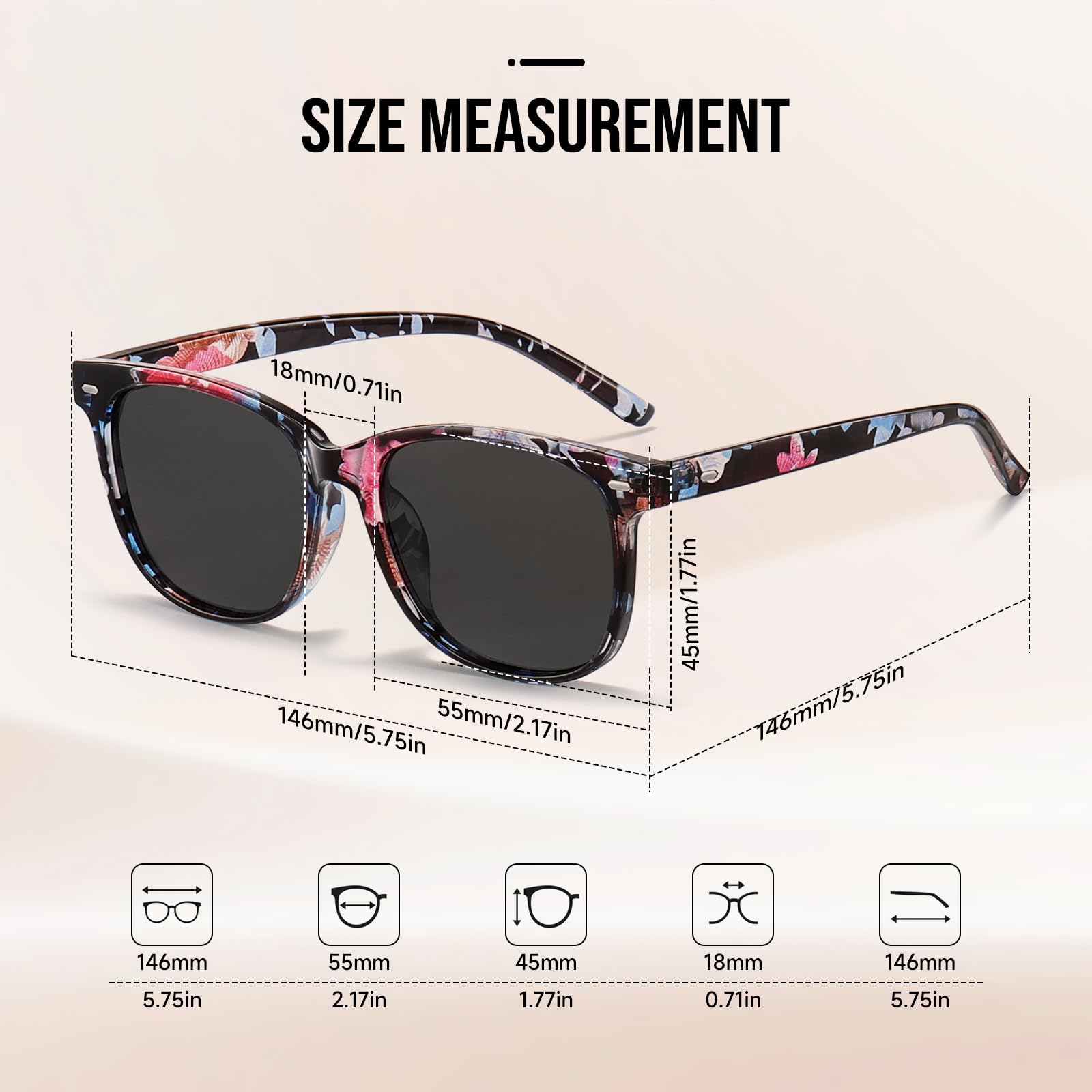 HAOLOTA 2pcs Classic Round Polarized Sunglasses for Women UV400 Protection SG1825-2P