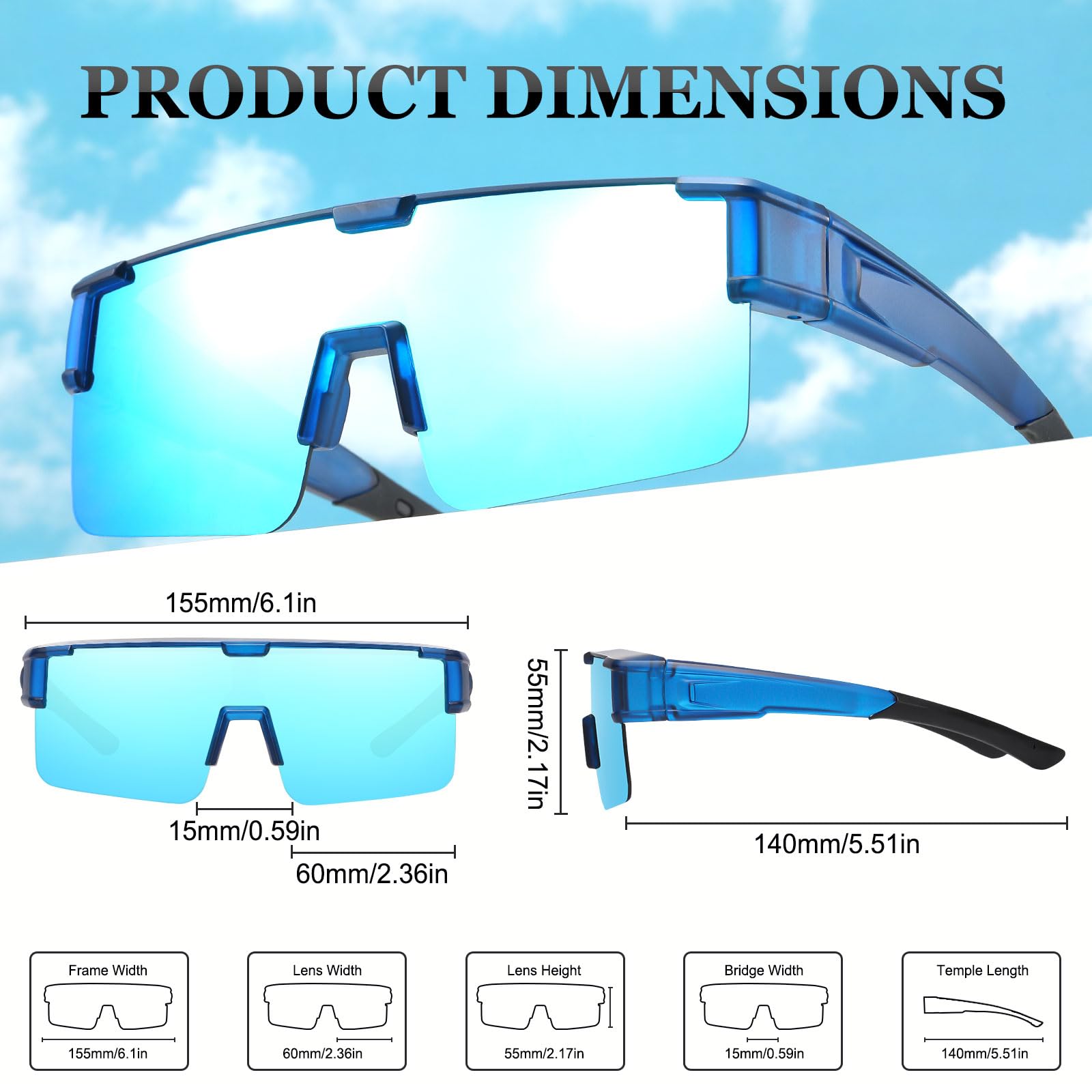 HAOLOTA Cycling Sunglasses Over Glasses for Men Outdoors UV Protection SG0191