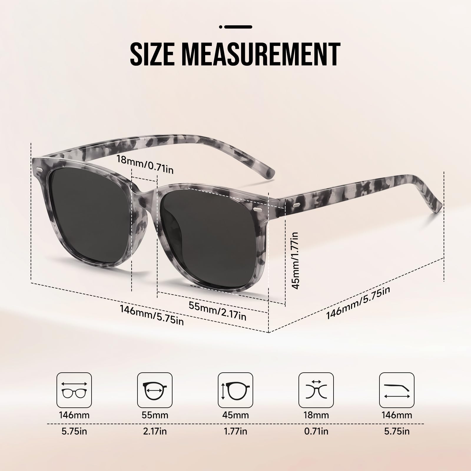 HAOLOTA 2pcs Classic Round Polarized Sunglasses for Women UV400 Protection SG1825-2P