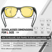 HAOLOTA Night Vision Driving Over Glasses, Nighttime Glasses Men Women Anti Glare NV0174L