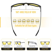 HAOLOTA Polarized Sunglasses for Men Ultralight Carbon Fiber, Square UV400 Protection NV8001