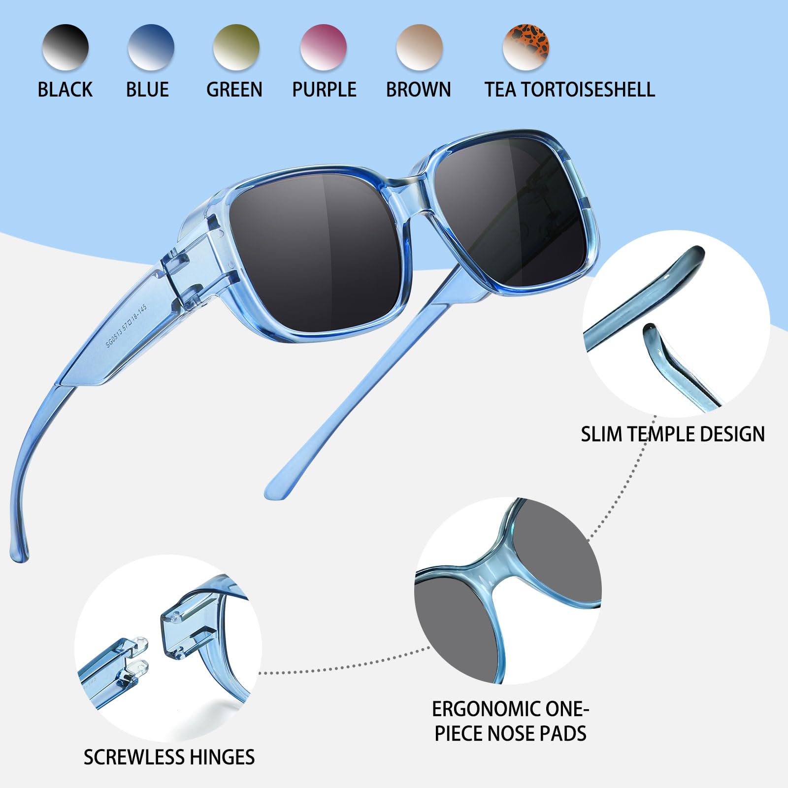 HAOLOTA Polarized Sunglasses Over Glasses Women Trendy Small Shapes  SG0513