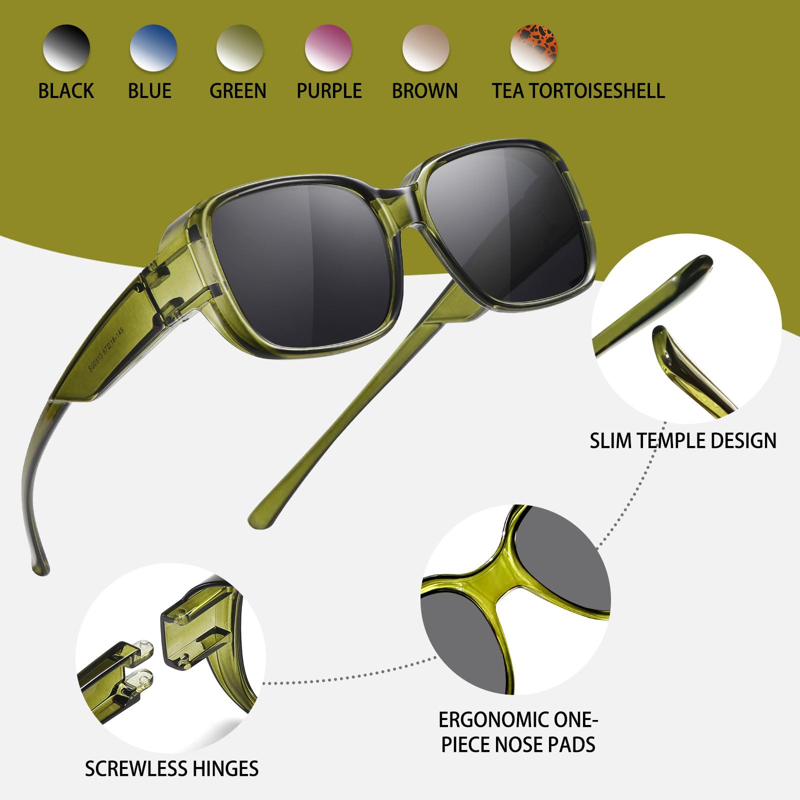 HAOLOTA Polarized Sunglasses Over Glasses Women Trendy Small Shapes  SG0513