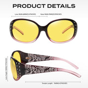 HAOLOTA Women Night Vision Driving Glasses Polarized HD Yellow Tinted Anti Glare NV0008